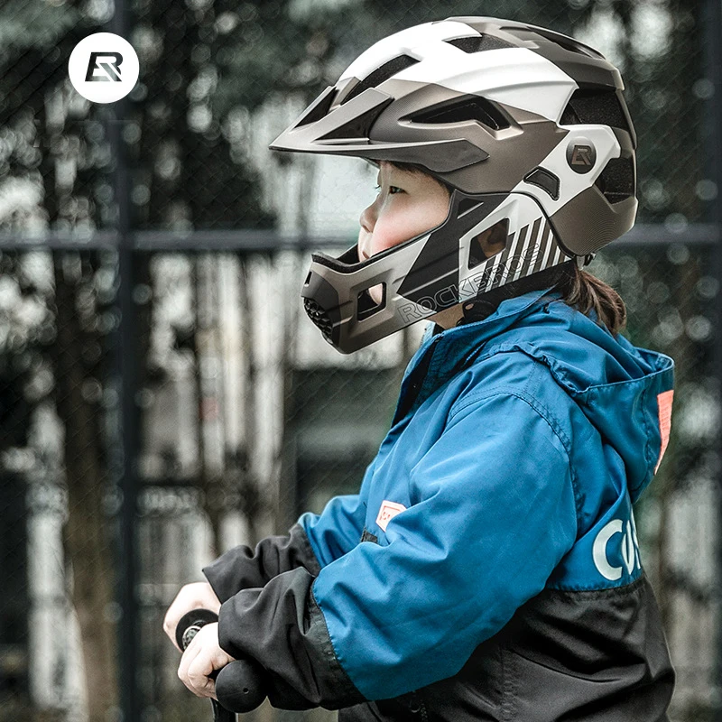 Mountain Biking Helmet Full Face - ROCKBROS Çocuklar İçin Çıkarılabilir Tam Yüz